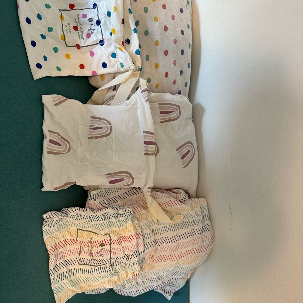 Kyte baby crib sheets - polka dot and herringbone